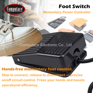 Interruptor de Pedal de Plástico Negro FS-01, 250V AC 10A, Momentáneo, de 1 Pedal, Controlador de Potencia con Cable de 1.7M para Máquinas Industriales - Product Image 5
