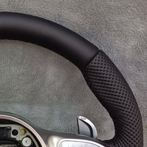 Pour Benz <span class=keywords><strong>AMG</strong></span> <span class=keywords><strong>GTR</strong></span> GT C63 A45 S63 S65 G500 G63 E63 GLE63 GLC63 W205 W222 W213 plein cuir LED <span class=keywords><strong>volant</strong></span> en Fiber de carbone - Product Image 6