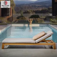 Lit inclinable pliant extérieur imperméable pour cour terrasse jardin piscine balcon loisirs chaise de plage matériau en bois