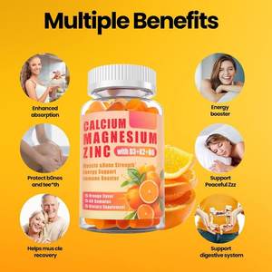 Gommes <span class=keywords><strong>Calcium</strong></span> Magnésium Zinc D3 B6 K2 1000mg Gommes <span class=keywords><strong>Calcium</strong></span> Magnésium Soutien Énergie Immunitaire pour Adultes et Adolescents - Product Image 3