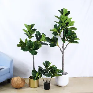 Ev dekor en iyi 6 ayak neredeyse doğal sahte küçük saksı yeşil lyplants bitkiler yaprak incir ağacı yapay Bonsai sahte keman