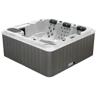Bain à remous autoportant rectangulaire moderne pour 3 personnes avec fonction de massage et drain