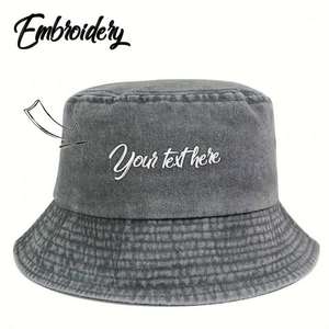 Sombrero de cubo bordado personalizado para mujer Sombrero de verano de algodón ligero para salidas casuales Ciclismo Dibujado a mano para el día a día al aire libre - Product Image 4