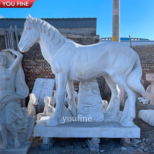 Estatua tallada a mano para exteriores, escultura de caballo de mármol blanco, <span class=keywords><strong>calle</strong></span> de Londres, tamaño real - Product Image 5