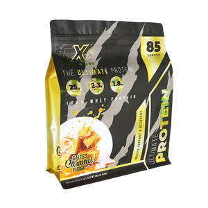 Sachet debout à fond plat imprimé sur mesure pour poudre de protéines de lactosérum, créatine monohydratée, café, avec fermeture éclair - Product Image 4