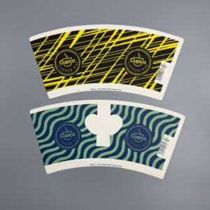 Ventilateur en papier personnalisé (poids et taille) recyclable, laminé PE, anti-fuite, impression 0 à 8 couleurs pour la production de gobelets à crème glacée - Product Image 1