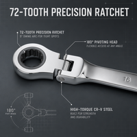 Nouveau produit en gros métrique OEM bricolage miroir multifonction en acier au carbone Double clé à cliquet réglable clé mixte