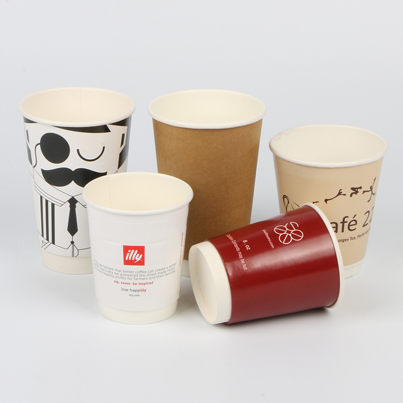Wholesale Clean Leak-poof High-end Insulated Ripple Wall Wrapped Custom Printing Pattern Logo Paper Cup