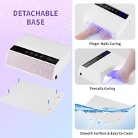 Lampe à ongles UV LED rechargeable à double poignée avec éclairage spécial diamant, salons de manucure, portable, grand espace de séchage rapide