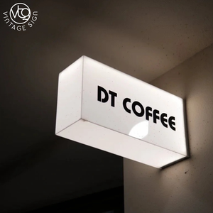 ป้ายไฟอะคริลิค LED แบบสี่เหลี่ยมคู่สั่งทำพิเศษสำหรับร้านกาแฟและร้านไวน์ - Product Image 4