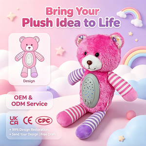 Ours en peluche musical et lumineux pour bébé : compagnon idéal avec tissus doux et design étoilé pour apaiser et réconforter - Product Image 1