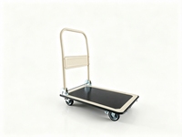 Chariot à plateforme pliable beige silencieux à 4 roues, chariot de manutention pour la maison et l'entrepôt