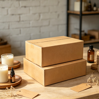 Boîtes d'expédition rigides en carton ondulé personnalisées 6" x 4" x 2" avec pelliculage mat, matériaux recyclés, fermeture magnétique et poignée pour le consommateur