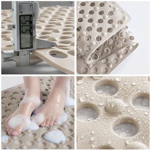 Tapis de bain antidérapant rectangulaire, couleur unie, design minimaliste, pour salle de bain, douche, sol, imperméable, antidérapant - Product Image 3