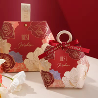 Meilleurs voeux sac cadeau en papier fleur faveur de mariage boîtes présentes emballage sacs de remerciement petite boîte à bonbons avec poignées