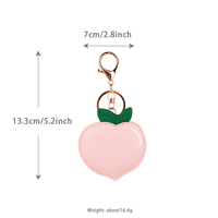 Sleutelhanger met gemengd fruitleer, OEM&ODM op maat, gouden gespsluiting decoratie voor bagageaccessoires, accessoires, handtas