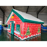 Maison gonflable commerciale de Noël, cabane gonflable du Père Noël, toile de fond pour photomaton pour fête de fin d'année, location de décoration extérieure