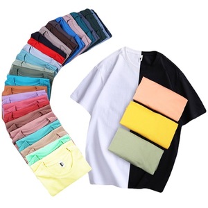 Vente directe d'usine, t-shirt pour homme en coton 240G, manches courtes, col rond, épaules tombantes, blanc, en stock - Product Image 1