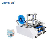 Machine d'étiquetage semi-automatique pour bouteilles rondes, applicateur d'étiquettes de bureau pour bouteilles en verre, PET et plastique, étiquetage enveloppant