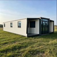 Luxuriöses 20-Fuß-Doppel-Flügel-Expandierbares Fertighaus mit 2 Schlafzimmern, Moderne Erweiterbare Container-Villa für Familienwohnen