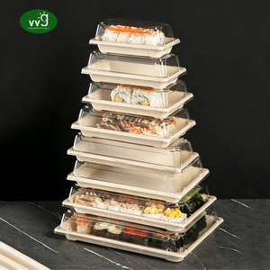 Contenedor de <span class=keywords><strong>Sushi</strong></span> VVG OEM ODM, Contenedor de <span class=keywords><strong>Sushi</strong></span> Personalizado de Bagazo de Caña de Azúcar, Bandejas de <span class=keywords><strong>Sushi</strong></span> para Llevar con Tapas para Restaurante - Product Image 4