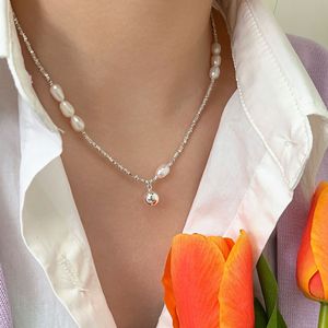 Collar de perlas de agua dulce de plata de ley Yinruitai S925 para mujer, estilo Ins, cadena de clavícula de lujo. - Product Image 2