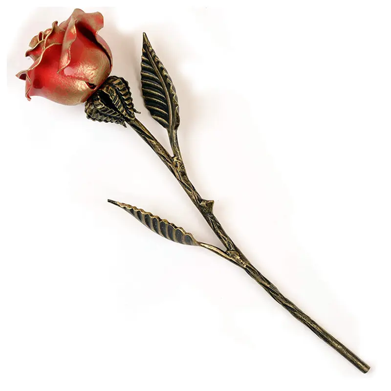 Бронзовая металлическая художественная Железная роза Вечная любовь Романтический металлический розовый подарок