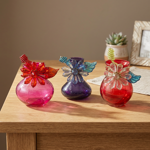 Bocaux à bougies en verre fantaisie de couleur personnalisée avec motif floral pour la décoration de la maison, supports à bougies vides - Product Image 1