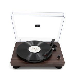 <span class=keywords><strong>Tocadiscos</strong></span> de Madera Vintage Integrado con Bluetooth, Altavoz Incorporado, Cubierta Antipolvo, Reproductor de Vinilo para Sala de Estar o Escritorio - Product Image 1