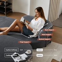 Canapé modulaire en tissu rétro à blocs de couleur, design modulaire, matelas de sol Tatami compressible en éponge 32D