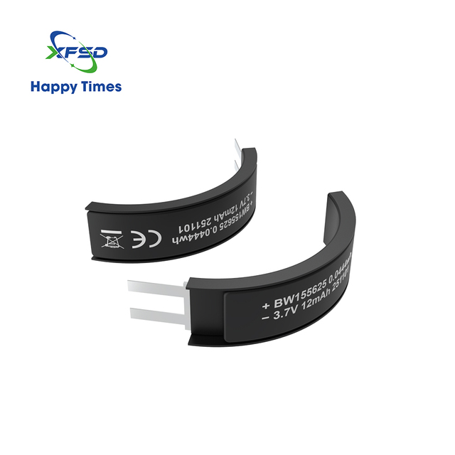 Ultra-Thin Flexible Curved Smart Wearable Ring Special Shaped Lipo Battery 155625 12mAh 3.7V Polymer Lithium Battery