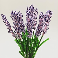 Bunga Plastik Manik-Manik Prancis Lavender Buatan Tangan Modern untuk Pernikahan, Hari Valentine, Wisuda, Dekorasi Tengah Meja, Pesta Kebun