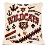 Couverture polaire personnalisée pour l'esprit scolaire, couverture imprimée avec la mascotte de l'équipe de football américain pour regarder les matchs au stade