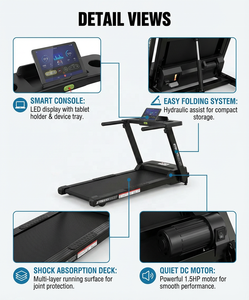 Caminadora Plegable Inteligente <span class=keywords><strong>con</strong></span> Motor, Configuración Estándar 2026, Diseño Ultrasilencioso para Ejercicios Cardiovasculares en Casa - Product Image 5