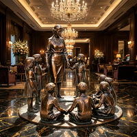 Statue d'art artisanale en bronze moulé à la cire perdue pour la décoration de maisons et de bureaux de luxe, sculpture de jardin en bronze