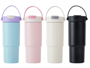 Tazza da tè per auto 23oz, nuova, colorata, a tripla funzione, a doppio strato in acciaio inossidabile 304 sottovuoto, con beccuccio e due coperchi, per esterni - Product Image 6