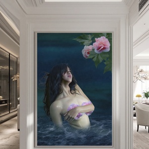 لوحة زيتية تجريدية لامرأة عارية، لوحة فنية جدارية مثيرة، ديكور جداري، رسم بالأرقام - Product Image 2