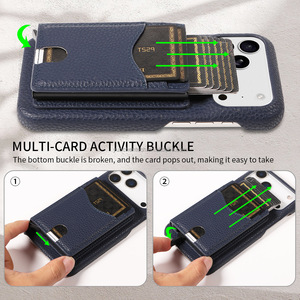 Étui portefeuille magnétique en cuir mains libres pour hommes avec porte-cartes, compatible <span class=keywords><strong>iPhone</strong></span> 17 Pro Max et Samsung S24 S22 S23 Ultra - Product Image 5