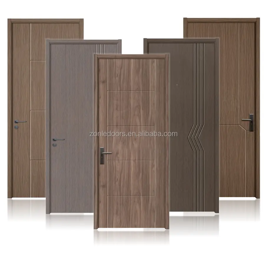 Moldura de portas interiores de polímero à prova d'água outros conjuntos de portas de banheiro porta WPC de hotel com fechadura inteligente