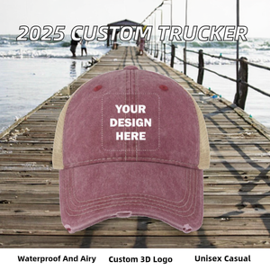 Casquette Trucker 5 Panneaux en Maille Unisexe Personnalisable avec Logo 2025 – Coton Délavé, Imperméable, Respirant, Tendance, pour l'Extérieur - Product Image 2