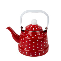 Bouilloire en fonte émaillée grande capacité, style cloche ancienne, avec sifflet, motif floral géométrique, compatible gaz et induction, écologique