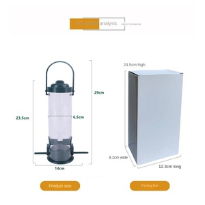 เครื่องให้อาหารนกแบบแขวนสำหรับระเบียงกลางแจ้ง ทำจากพลาสติก รูปแบบนกฮัมมิงเบิร์ด อัตโนมัติ - Product Image 2