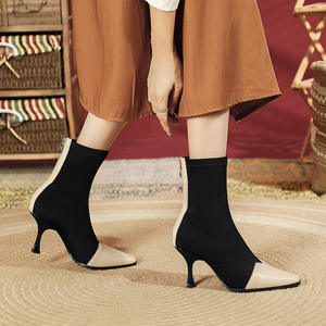 A New Women's Thick-heeled <b>High</b> Heel Square-toed Comfortable and Multi-functional Anti-slip Snow <b>Boot</b> with a Retro Style Design - Product Image 3