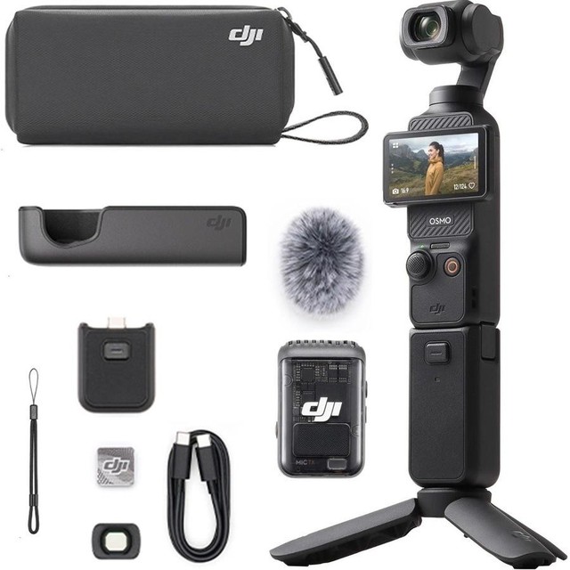 Osmo Pocket 3 4K Handheld Gimbal Stabilizer with Carbon Fiber Telescope and AI Tracking