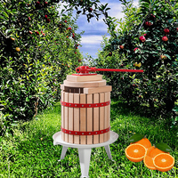 Presse-agrumes manuel en bois en spirale de 12 L pour usage commercial, facile à utiliser, pour pommes, grenades, oranges, raisins et légumes