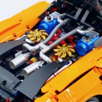 Guly 10650 2026 Nuevo Coche Deportivo Naranja W1 a Escala 1:8, Juguetes Educativos DIY, 3466 Piezas, Juego de Bloques de Construcción, Regalo para Niños
