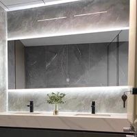 Miroir à écran tactile intelligent pour salle de bain Miroir rétro-éclairé argenté Miroir de bain éclairé par LED