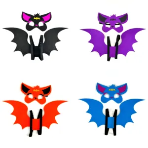 Hot Sale Halloween Animal Black Purple Bat Wings Mask Set for Cosplay Costume Kid Carnival Party