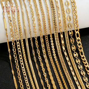 Dây chuyền mạ vàng 18K, dây chuyền thép không gỉ, dây chuyền kiểu Cuban - Product Image 1