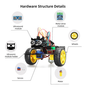 Kit de voiture intelligente <span class=keywords><strong>WiFi</strong></span> Tscinbuny 2WD ESP8266, robot éducatif STEM pour étudiants, robot de codage pour éviter les obstacles, compatible <span class=keywords><strong>Arduino</strong></span> - Product Image 4